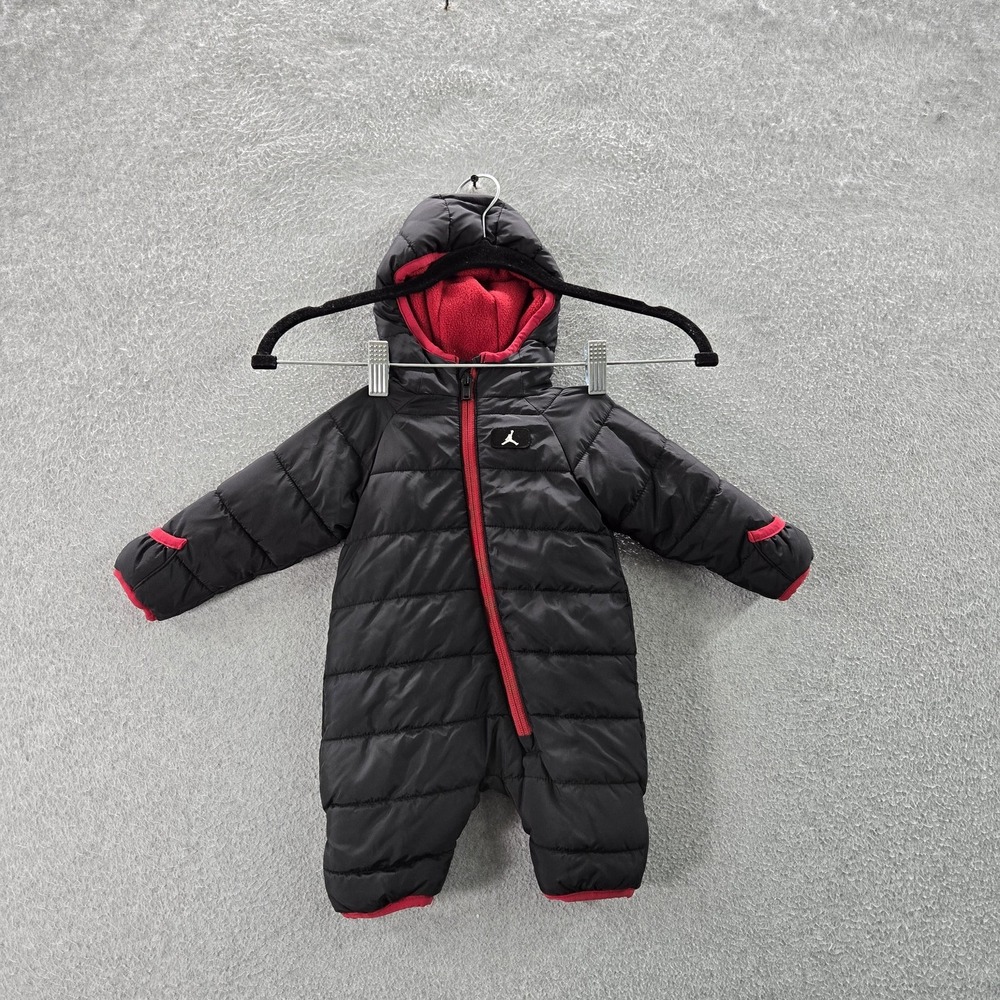 Jordan Boys Jacket NEWBORN (50-56 CM) Black Snowsuit‎ Logo Zipper Long Sleeve